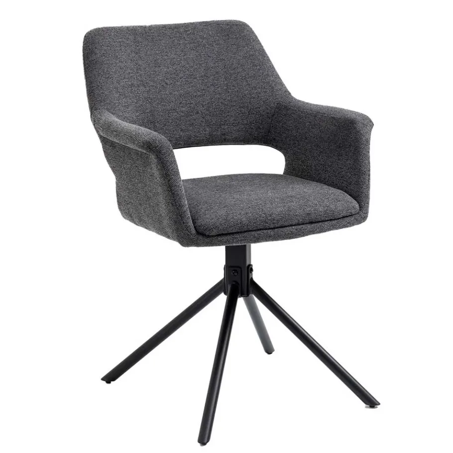 Outlet Wohnen Webstoff Tischsessel drehbar - Lameiro (2er Set)