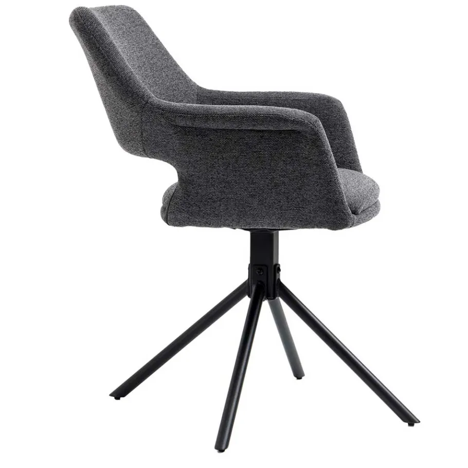 Outlet Wohnen Webstoff Tischsessel drehbar - Lameiro (2er Set)