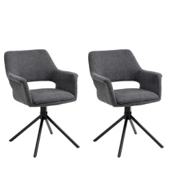 Outlet Wohnen Webstoff Tischsessel drehbar - Lameiro (2er Set)