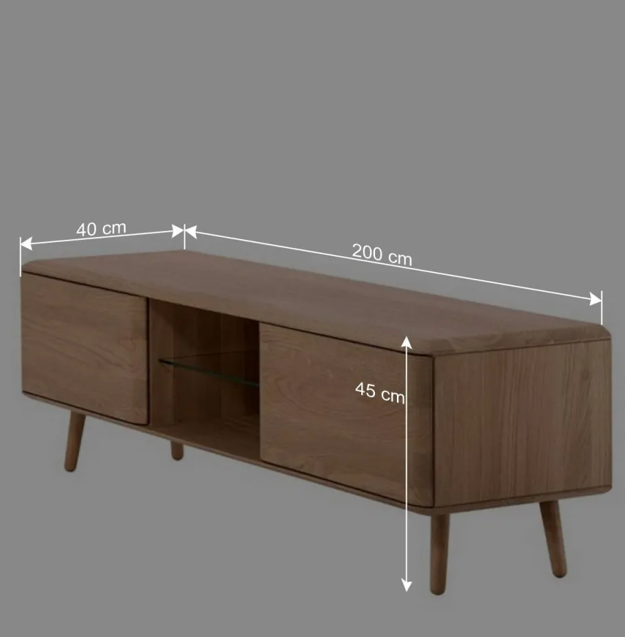 Clearance Wohnen Weiß geöltes TV Board aus Eiche Massivholz - Bakaras