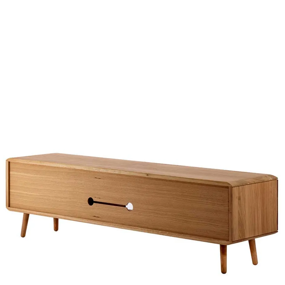 Clearance Wohnen Weiß geöltes TV Board aus Eiche Massivholz - Bakaras