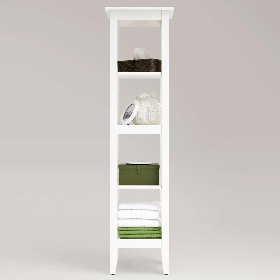 Sale Wohnen Weiß lasiertes Badezimmer Regal aus Kiefer massiv - Lousias