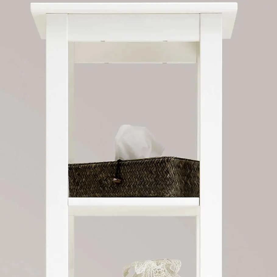 Sale Wohnen Weiß lasiertes Badezimmer Regal aus Kiefer massiv - Lousias