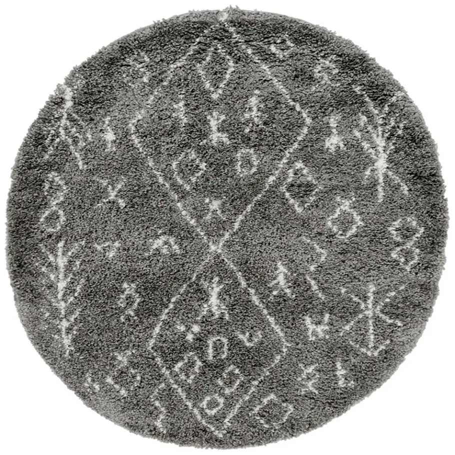 Discount Wohnen Weicher Hochflor Teppich in Grau und Creme - Vuturava