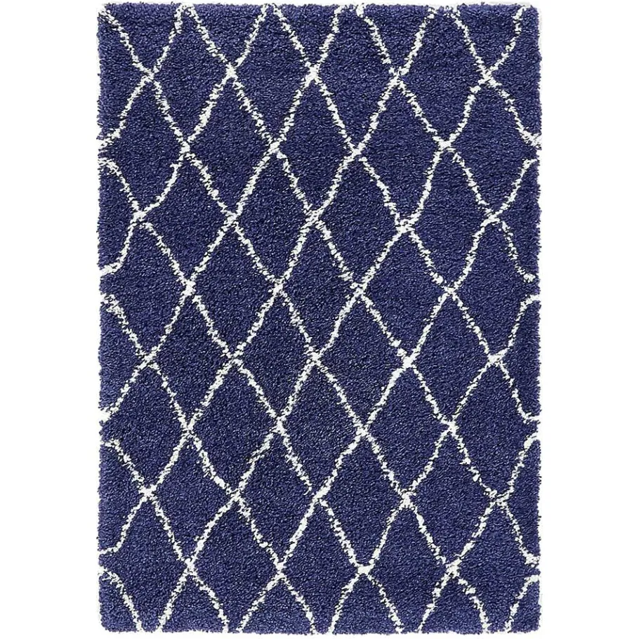 Sale Wohnen Weicher Läufer Teppich mit Hochflor in Blau - Tanko