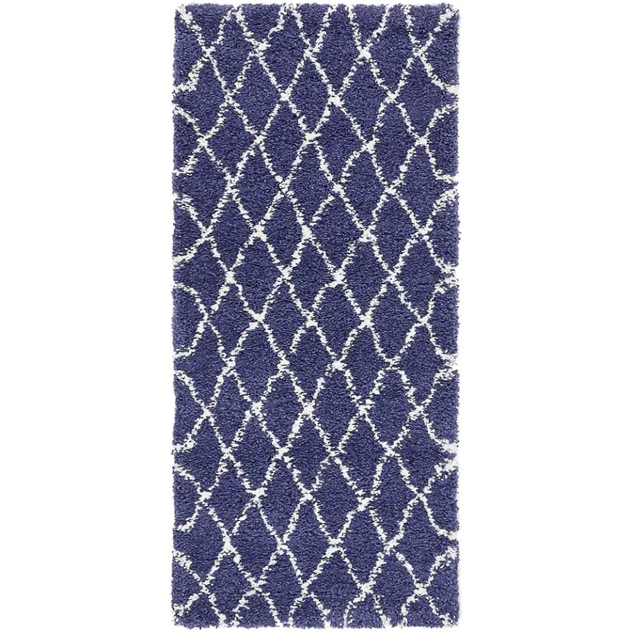 Sale Wohnen Weicher Läufer Teppich mit Hochflor in Blau - Tanko