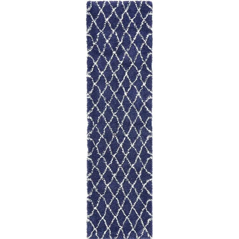 Sale Wohnen Weicher Läufer Teppich mit Hochflor in Blau - Tanko