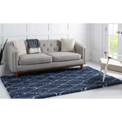Sale Wohnen Weicher Läufer Teppich mit Hochflor in Blau - Tanko