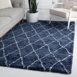 Sale Wohnen Weicher Läufer Teppich mit Hochflor in Blau - Tanko