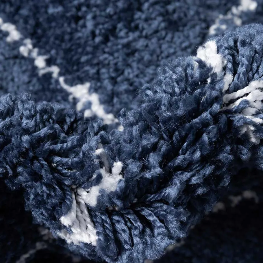 Sale Wohnen Weicher Läufer Teppich mit Hochflor in Blau - Tanko