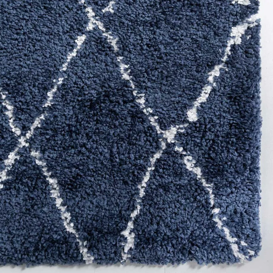 Sale Wohnen Weicher Läufer Teppich mit Hochflor in Blau - Tanko