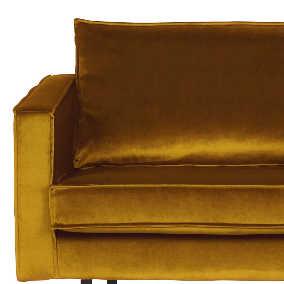 Hot Wohnen Weicher Sessel im kantigen Retro Design Nustra mit Samt Gelb