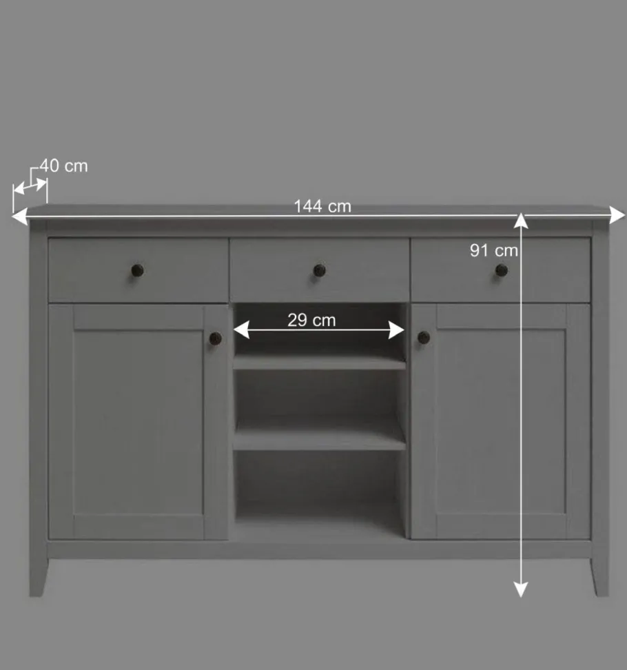 Discount Wohnen Weiße Anrichte im Landhausstil - Astinion