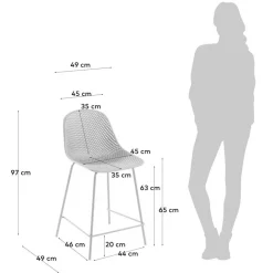 Wohnen Weiße Barstühle mit PP Sitz - Amyonta (4er Set)