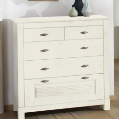 Sale Wohnen Weiße Kommode mit fünf Schubladen - Filippo