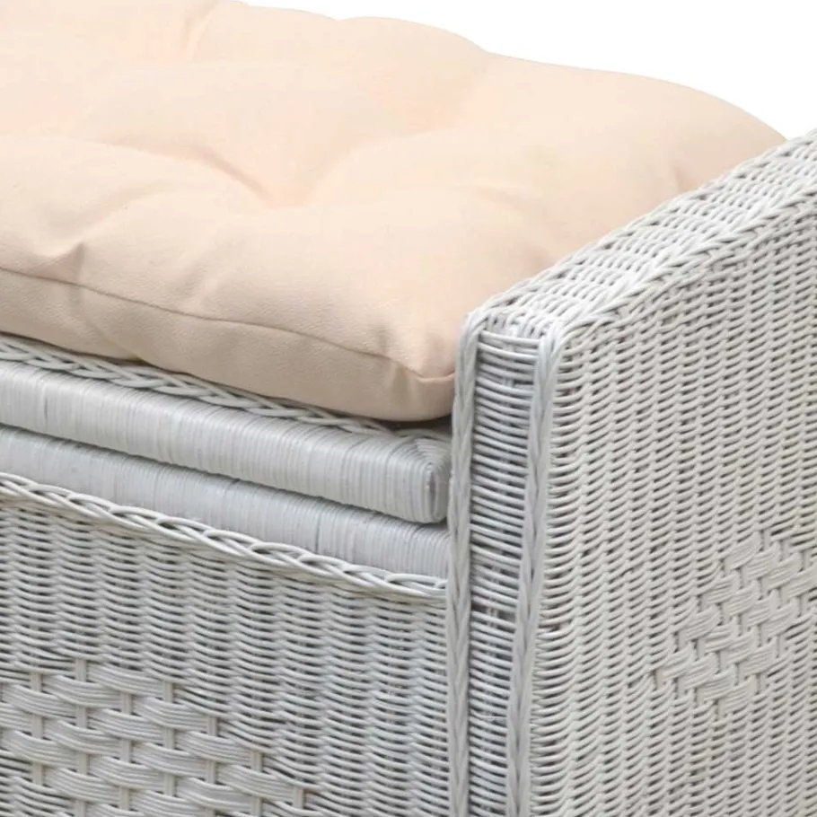Online Wohnen Weiße Rattan Truhe - auch zum Sitzen - Ravencos
