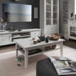 Wohnen Weißer Couchtisch im Landhausstil - Astinion