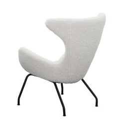 Best Wohnen Weißer Design Ohrensessel mit Plüschbezug - Nicrobar