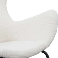 Best Wohnen Weißer Design Ohrensessel mit Plüschbezug - Nicrobar