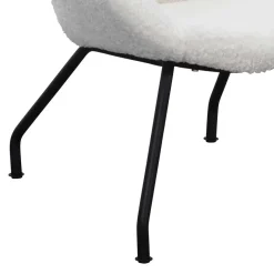 Best Wohnen Weißer Design Ohrensessel mit Plüschbezug - Nicrobar