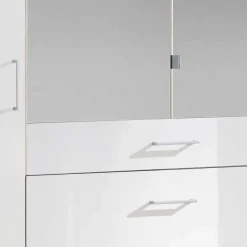 Best Wohnen Weißer Kleiderschrank mit Spiegel - 179x199x58 cm - Venture