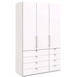 Wohnen Weißer Kombi-Kleiderschrank mit Gleittür - Donpiave
