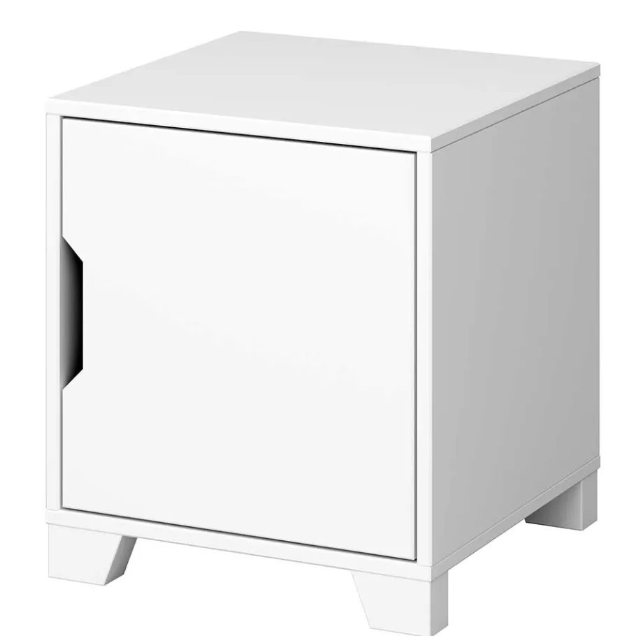 New Wohnen Weißer Nachtschrank im Skandi Design - Naidlas