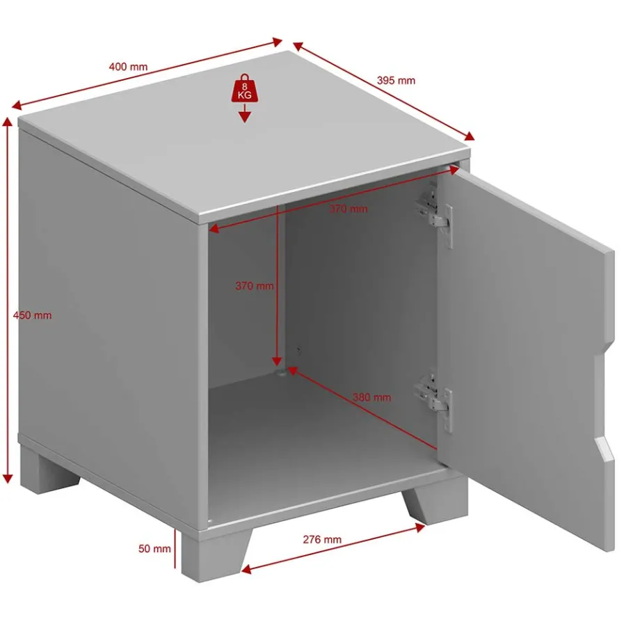 New Wohnen Weißer Nachtschrank im Skandi Design - Naidlas