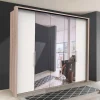 Best Wohnen Weißer Schlafzimmer-Schrank mit Spiegeln - Vaclyn
