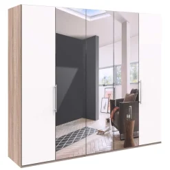 Best Wohnen Weißer Schlafzimmer-Schrank mit Spiegeln - Vaclyn
