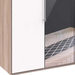 Best Wohnen Weißer Schlafzimmer-Schrank mit Spiegeln - Vaclyn