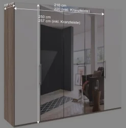 Best Wohnen Weißer Schlafzimmer-Schrank mit Spiegeln - Vaclyn