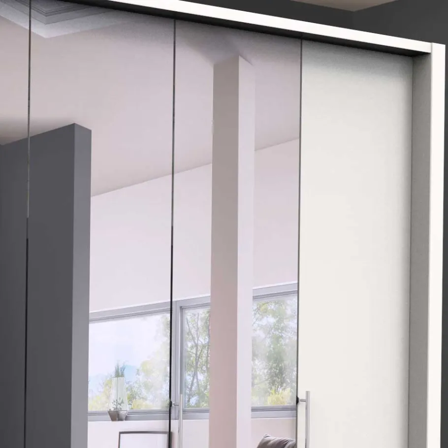 Best Wohnen Weißer Schrank fürs Schlafzimmer mit Spiegeln - Donpiave