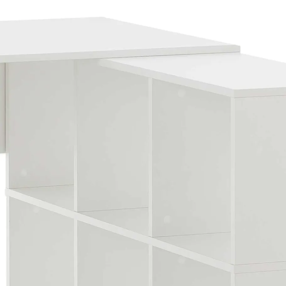 Sale Wohnen Weißer Schreibtisch mit seitlichem Regal - Obtin