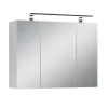 Clearance Wohnen Weißer Spiegelschrank mit LED Licht - 3-türig - Rumanian