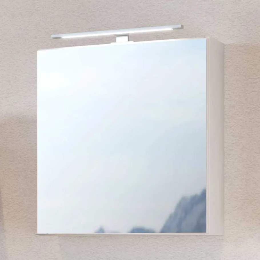 Clearance Wohnen Weißer Spiegelschrank 1-türig - Enwicos