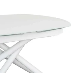 Outlet Wohnen Weißer Tisch mit Auszug & Glasplatte - Viviann