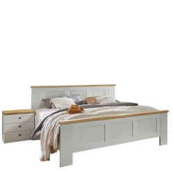 Wohnen Weißes Bett im Country Style mit Absetzung - Ignacio