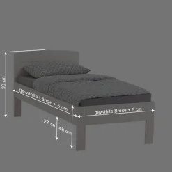Discount Wohnen Weißes Buchenbett Varhida mit Kopfteil