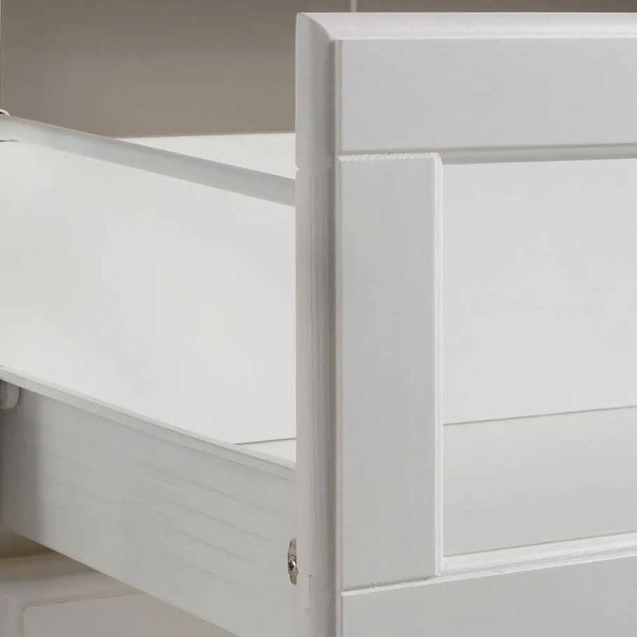 Discount Wohnen Weißes Buffet Schrank aus Kiefer massiv - Akbelev
