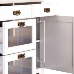 Discount Wohnen Weißes Buffet Schrank aus Kiefer massiv - Akbelev