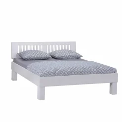 Best Wohnen Weißes Doppelbett Calicantas aus Buche Massivholz