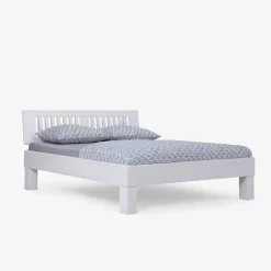 Best Wohnen Weißes Doppelbett Calicantas aus Buche Massivholz
