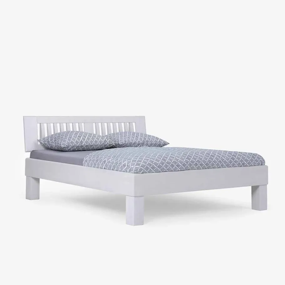 Best Wohnen Weißes Doppelbett Calicantas aus Buche Massivholz