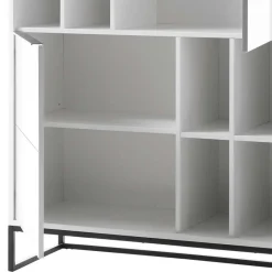 Discount Wohnen Weißes Highboard mit 8 Fächern & 2 Türen - Enkraja