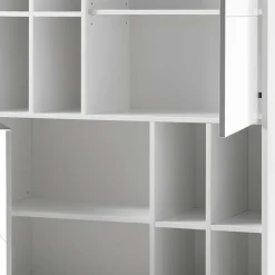 Discount Wohnen Weißes Highboard mit 8 Fächern & 2 Türen - Enkraja