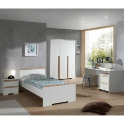 Hot Wohnen Weißes Jugendzimmer Möbel Kombi - Eldrus (fünfteilig)