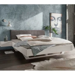 New Wohnen Weißes Kiefernholz-Bett mit Holzkufen - Ondeon