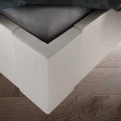 New Wohnen Weißes Kiefernholz-Bett mit Holzkufen - Ondeon