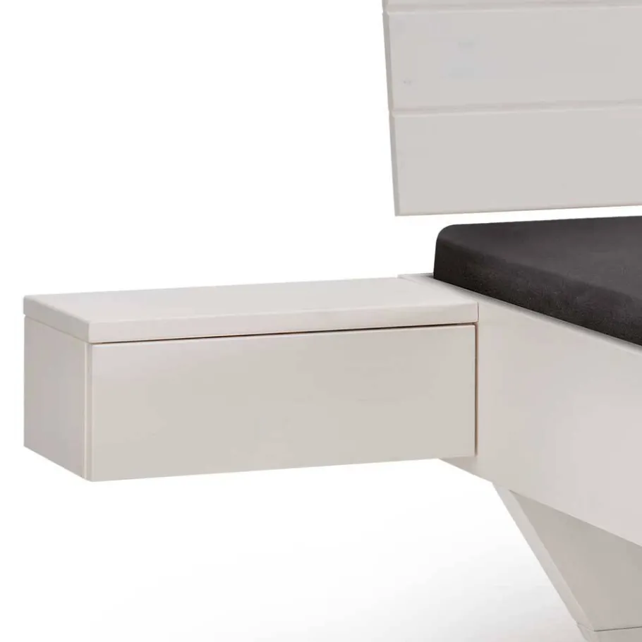 New Wohnen Weißes Kiefernholz-Bett mit Holzkufen - Ondeon